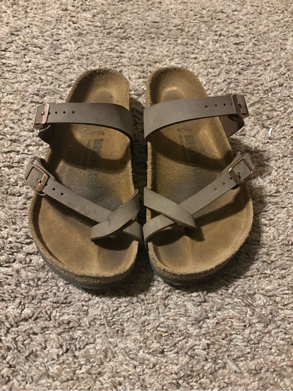 Birkenstock Women’s Brown Strappy Toe-Loop Sandals